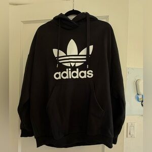 Adidas Men of Women Black and White Logo Hoodie